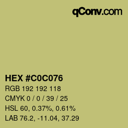 Color code: HEX #C0C076 | qconv.com