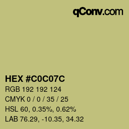 Color code: HEX #C0C07C | qconv.com