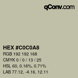 Color code: HEX #C0C0A8 | qconv.com