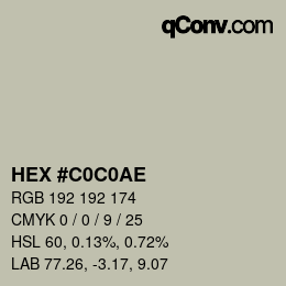 Color code: HEX #C0C0AE | qconv.com