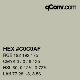 Color code: HEX #C0C0AF | qconv.com