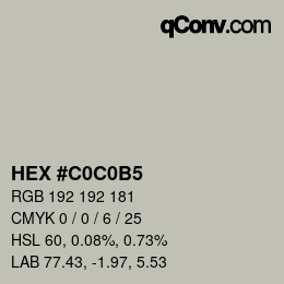 Color code: HEX #C0C0B5 | qconv.com