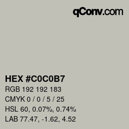 Color code: HEX #C0C0B7 | qconv.com