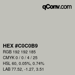 Color code: HEX #C0C0B9 | qconv.com