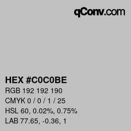 Color code: HEX #C0C0BE | qconv.com