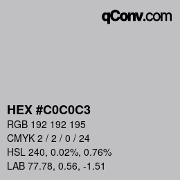 Color code: HEX #C0C0C3 | qconv.com