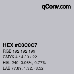 Color code: HEX #C0C0C7 | qconv.com