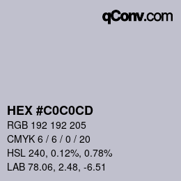 Color code: HEX #C0C0CD | qconv.com