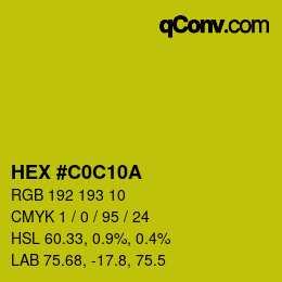 Color code: HEX #C0C10A | qconv.com