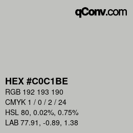 Color code: HEX #C0C1BE | qconv.com