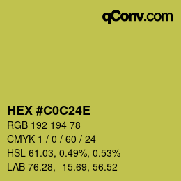 Color code: HEX #C0C24E | qconv.com