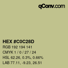 Color code: HEX #C0C28D | qconv.com