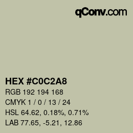 颜色代码: HEX #C0C2A8 | qconv.com