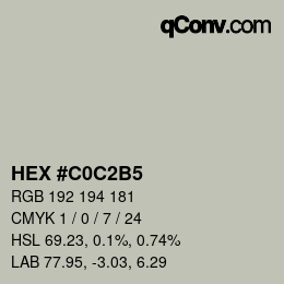 颜色代码: HEX #C0C2B5 | qconv.com