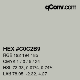 颜色代码: HEX #C0C2B9 | qconv.com