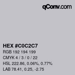 Color code: HEX #C0C2C7 | qconv.com