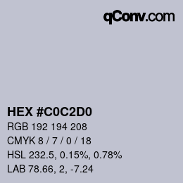 カラーコード: HEX #C0C2D0 | qconv.com