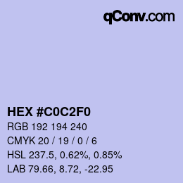 Color code: HEX #C0C2F0 | qconv.com