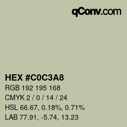 Color code: HEX #C0C3A8 | qconv.com