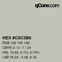 Color code: HEX #C0C3B6 | qconv.com
