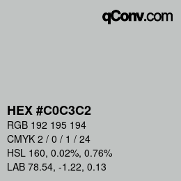 Color code: HEX #C0C3C2 | qconv.com