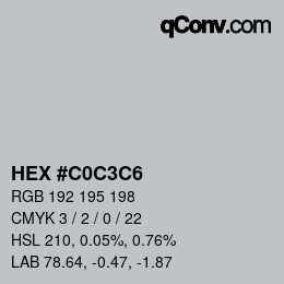 Color code: HEX #C0C3C6 | qconv.com