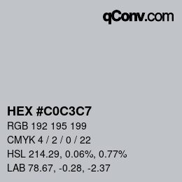 Farbcode: HEX #C0C3C7 | qconv.com