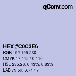 Color code: HEX #C0C3E6 | qconv.com
