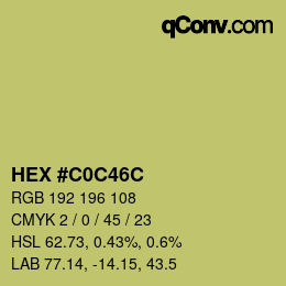 Color code: HEX #C0C46C | qconv.com
