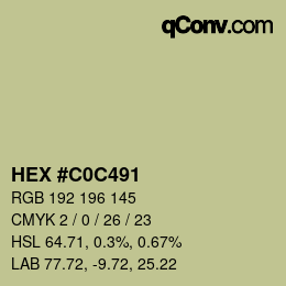 カラーコード: HEX #C0C491 | qconv.com