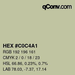 Color code: HEX #C0C4A1 | qconv.com