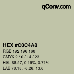 Color code: HEX #C0C4A8 | qconv.com