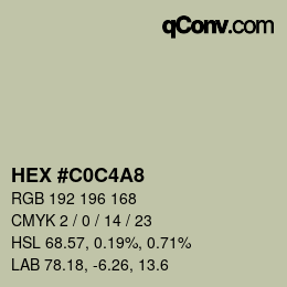 カラーコード: HEX #C0C4A8 | qconv.com