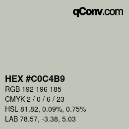 Color code: HEX #C0C4B9 | qconv.com