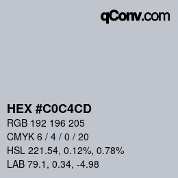 Color code: HEX #C0C4CD | qconv.com