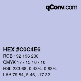 Color code: HEX #C0C4E6 | qconv.com