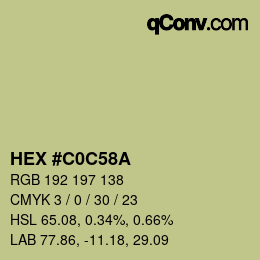 Color code: HEX #C0C58A | qconv.com
