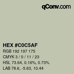 Color code: HEX #C0C5AF | qconv.com