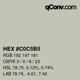 颜色代码: HEX #C0C5B5 | qconv.com