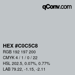 Farbcode: HEX #C0C5C8 | qconv.com