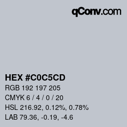 Color code: HEX #C0C5CD | qconv.com