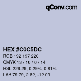 Color code: HEX #C0C5DC | qconv.com