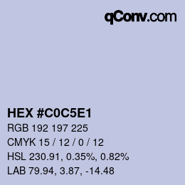 Color code: HEX #C0C5E1 | qconv.com