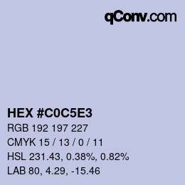 カラーコード: HEX #C0C5E3 | qconv.com