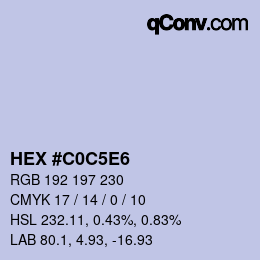 Color code: HEX #C0C5E6 | qconv.com