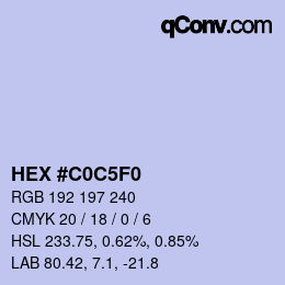 Código de color: HEX #C0C5F0 | qconv.com