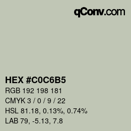 Color code: HEX #C0C6B5 | qconv.com