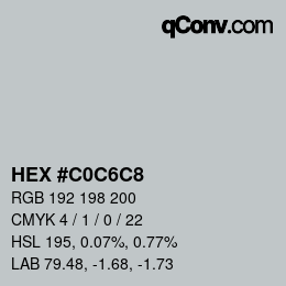 Color code: HEX #C0C6C8 | qconv.com