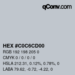 Color code: HEX #C0C6CD00 | qconv.com