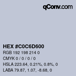 Color code: HEX #C0C6D600 | qconv.com